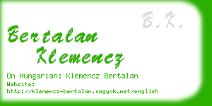 bertalan klemencz business card